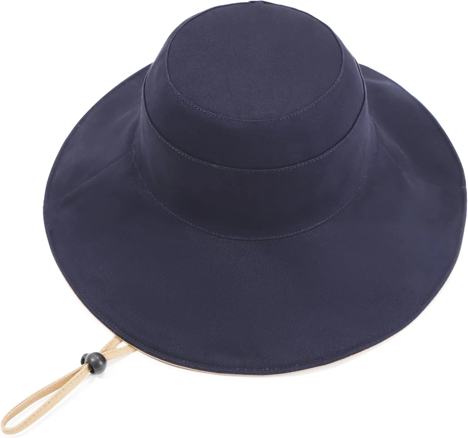Womens Foldable Shapeable Brim Sun Hat UPF 50  Cotton Wide Brim Beach Adjustable Chin Strap Hat Sun Protection Cap