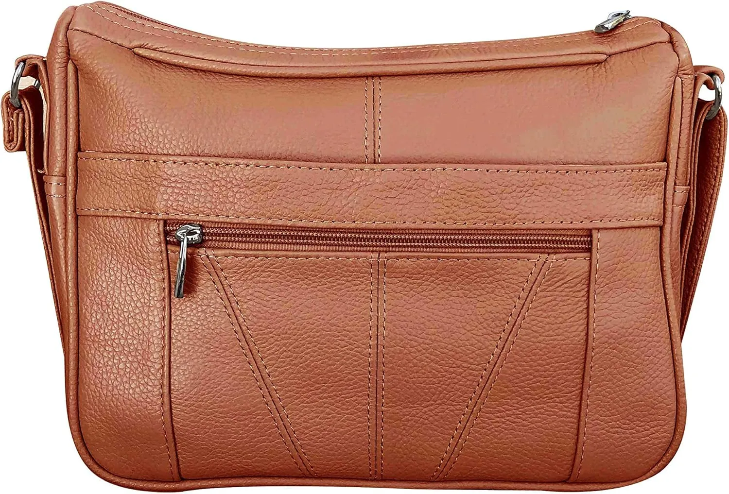 Women's Genuine Leather Cross Body Shoulder Strap Organizer Purse, (One Size)