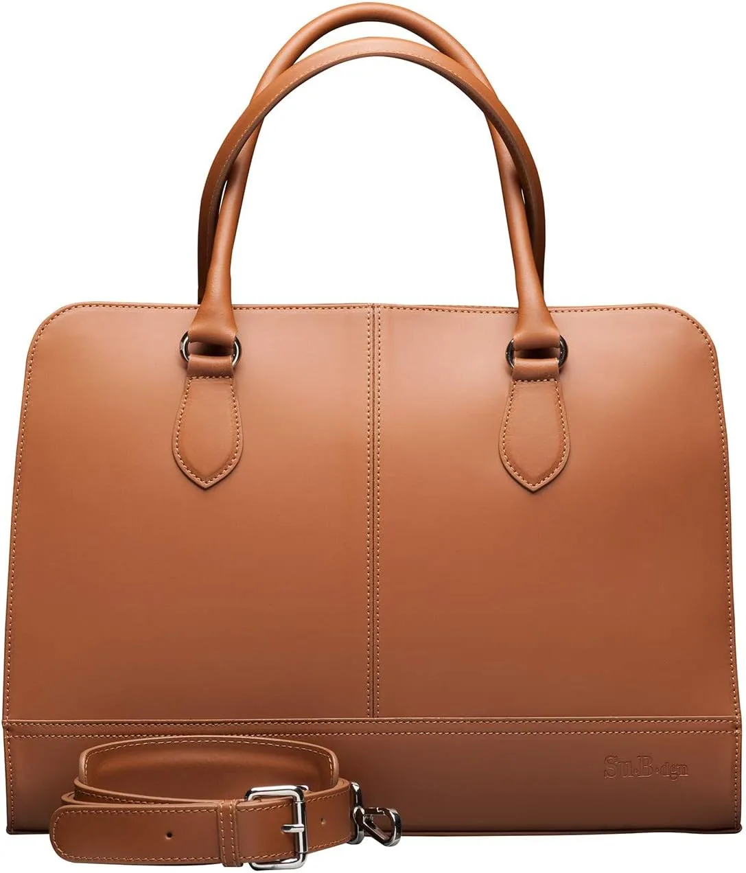 Women’s Laptop Bag – Fits 14" and 13" Laptops, Croco Print Leather, Dutch Design, Made in Italy, with Trolley Strap