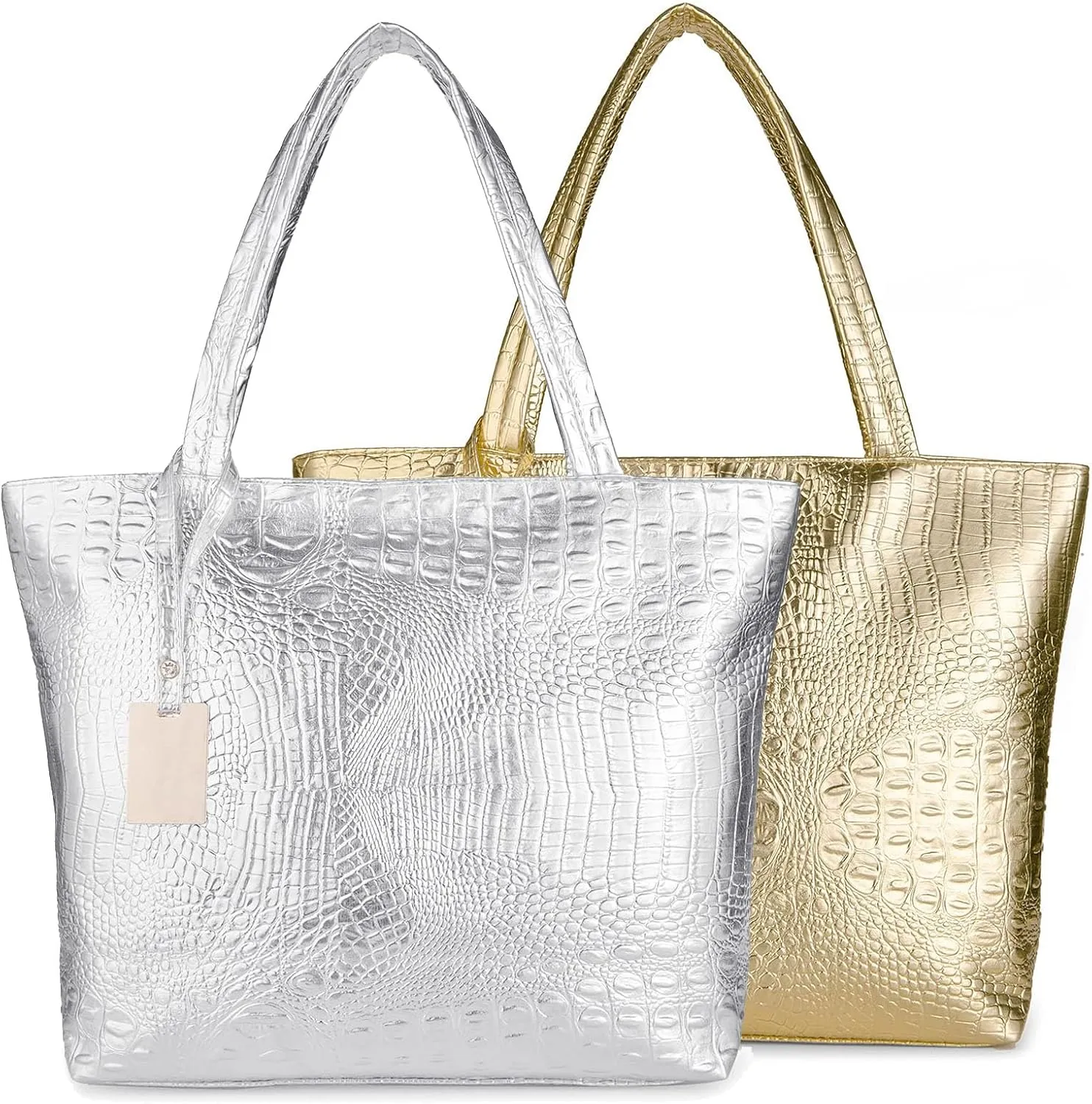 Womens Large Tote Shoulder Handbag Purse Travel Satchel Stylish Fuax Leather Crocodile Hobo Top Handle Bag