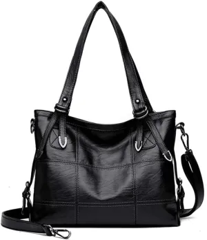 Womens Leather Top Handle Satchel Purse, Tote Handbag Large Capacity Shoulder Bag