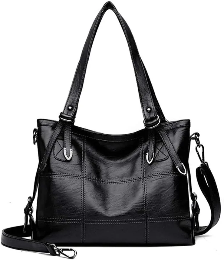 Womens Leather Top Handle Satchel Purse, Tote Handbag Large Capacity Shoulder Bag