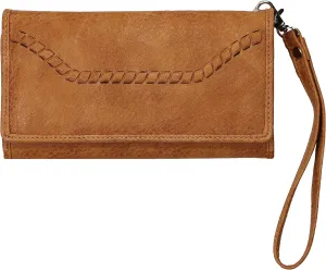 Women's rfid Blocking Tri-fold Clutch Wallet for Ladies (Cinnamon)