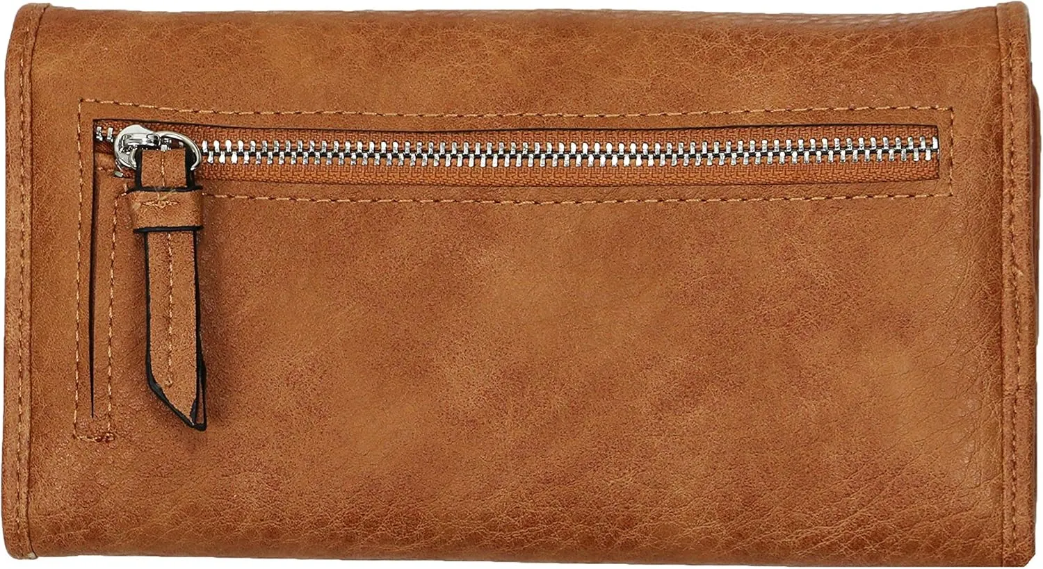 Women's rfid Blocking Tri-fold Clutch Wallet for Ladies (Cinnamon)