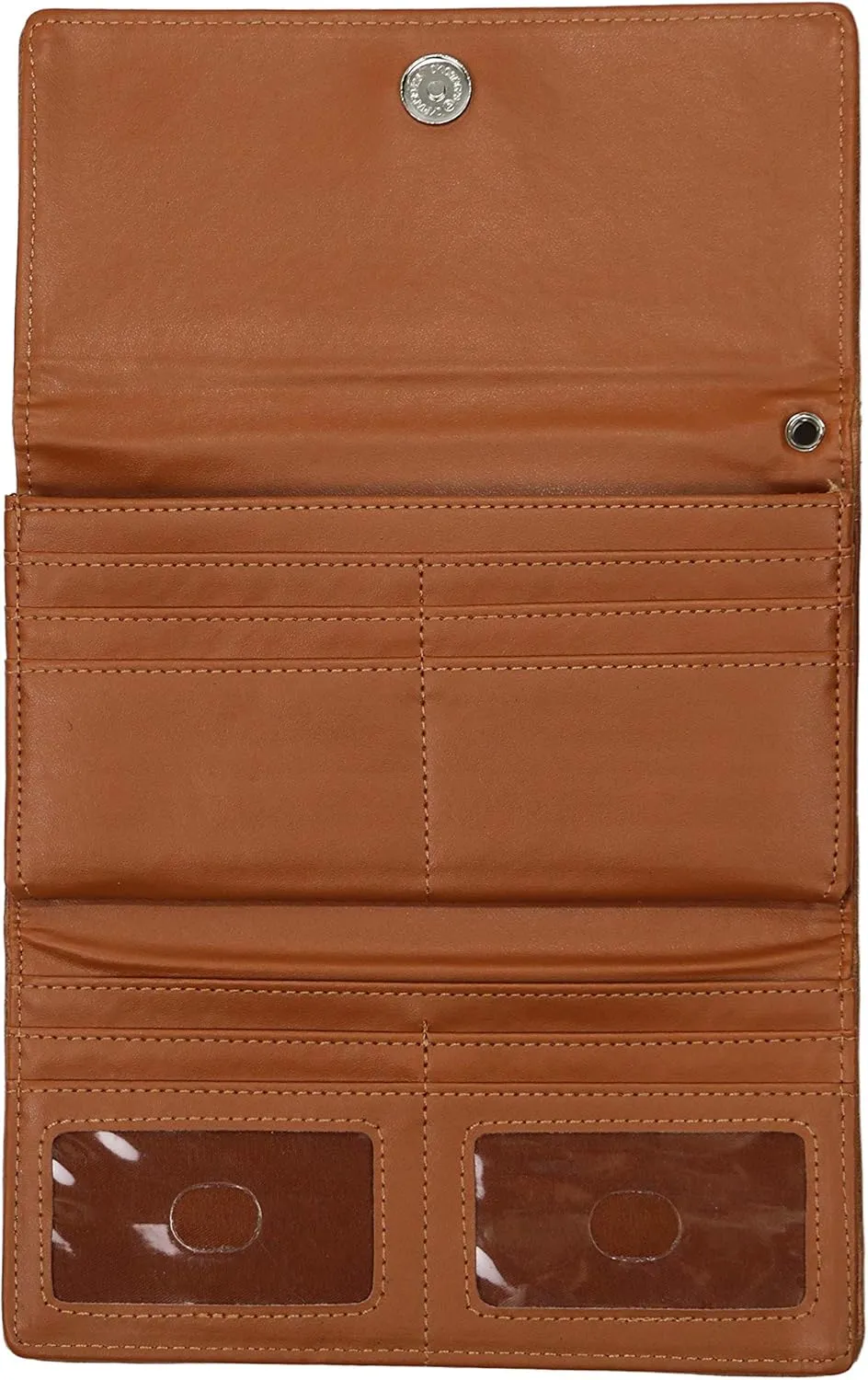 Women's rfid Blocking Tri-fold Clutch Wallet for Ladies (Cinnamon)