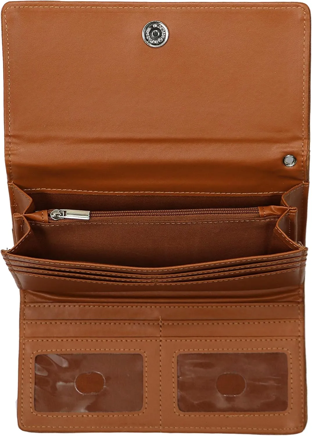 Women's rfid Blocking Tri-fold Clutch Wallet for Ladies (Cinnamon)