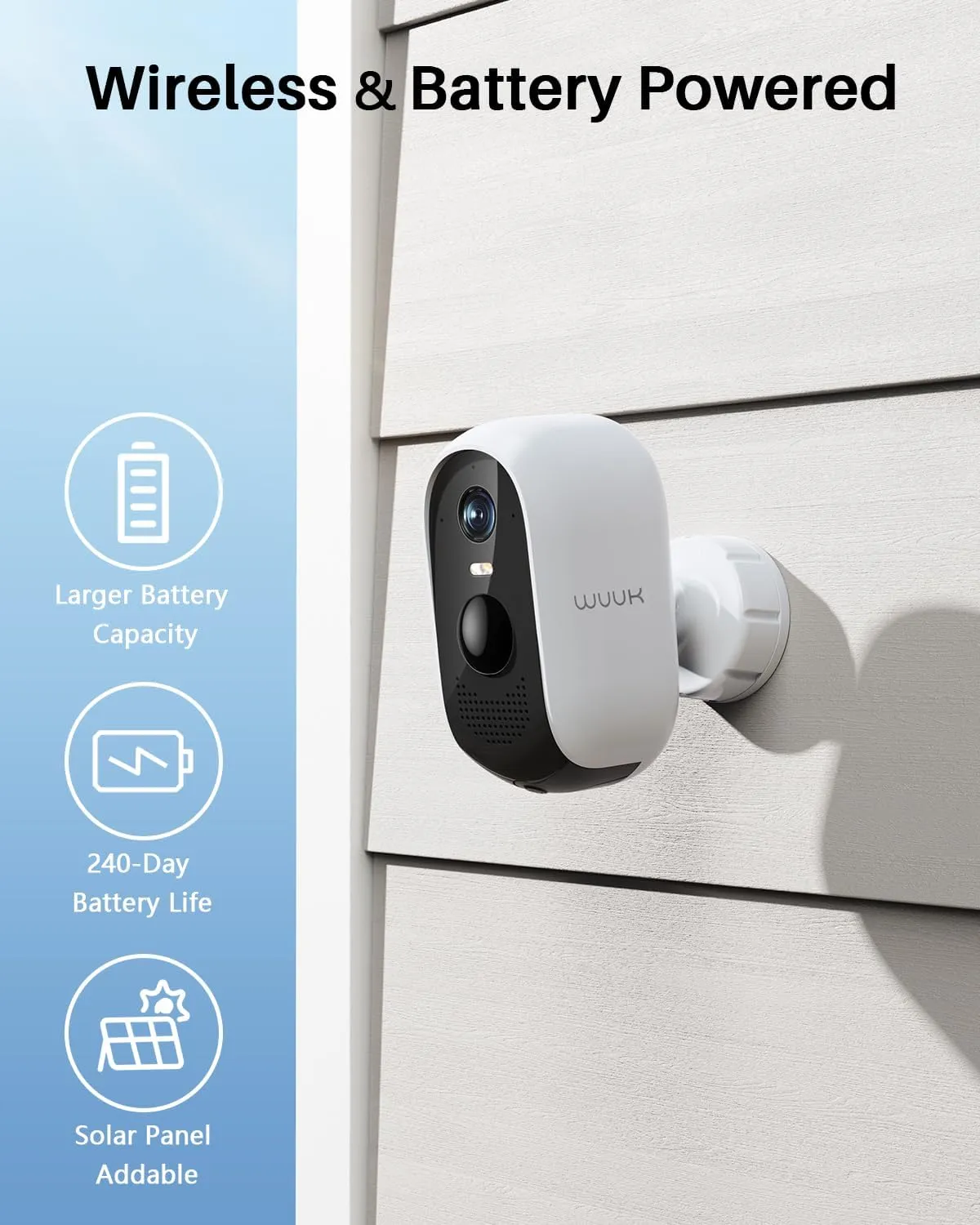 WUUK 2K Security Cameras Wireless Outdoor System, 2-Cams Kit, No Subscription, 240 Days Battery Life, AI Humanoid Alert, Compatible with Alexa/Google, IFTTT, Color Night Vision, Support 2.4G & 5G WiFi
