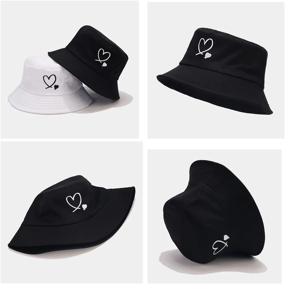 XYIYI 2 Pack Unisex Bucket Hat for Women Men Summer Beach Fishing Hat Sun Hat