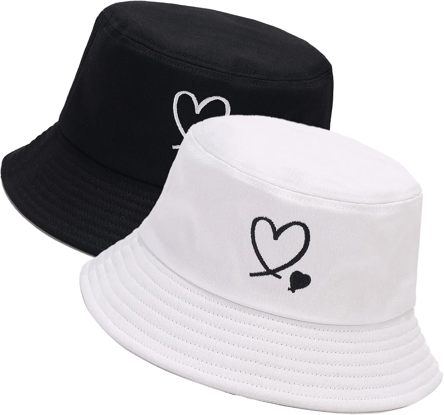 XYIYI 2 Pack Unisex Bucket Hat for Women Men Summer Beach Fishing Hat Sun Hat