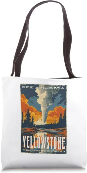 Yellowstone Wyoming Geyser Tote Bag