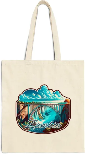 Zambia Cotton Tote Bag for Women Men Casual Tote Bag Cloth Canvas Shopping Bags with Handles Cute Bags Everyday Use 15" x 16" Aesthetic Gift ID44997