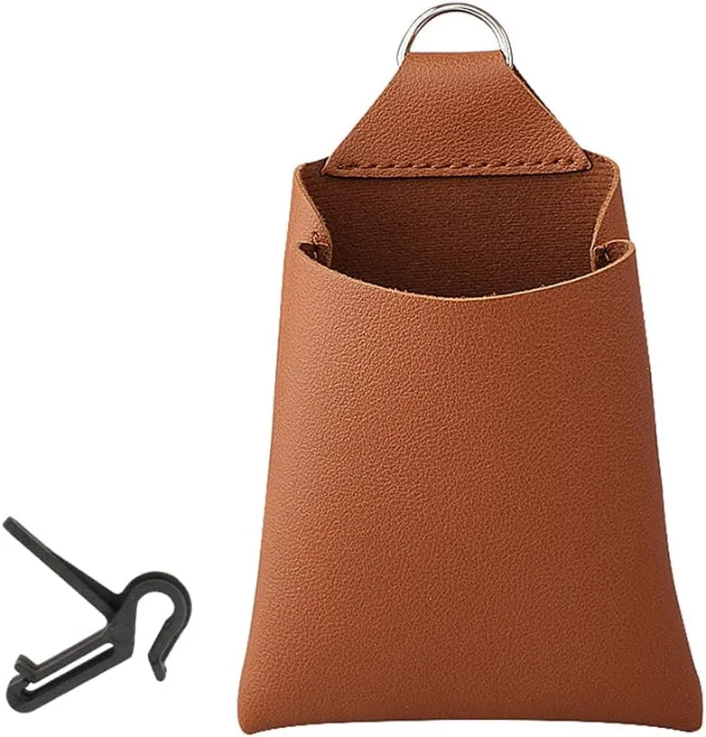 Zcargel Car Air Vent Organizer Storage Bag, Auto Air Vent Leather Hanging Bag Automobile Mount Cell Phone Holder Pocket Auto Seat Back Interior Case with Hook for Keys Coin Cell Phone Glasses