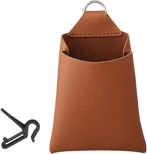 Zcargel Car Air Vent Organizer Storage Bag, Auto Air Vent Leather Hanging Bag Automobile Mount Cell Phone Holder Pocket Auto Seat Back Interior Case with Hook for Keys Coin Cell Phone Glasses
