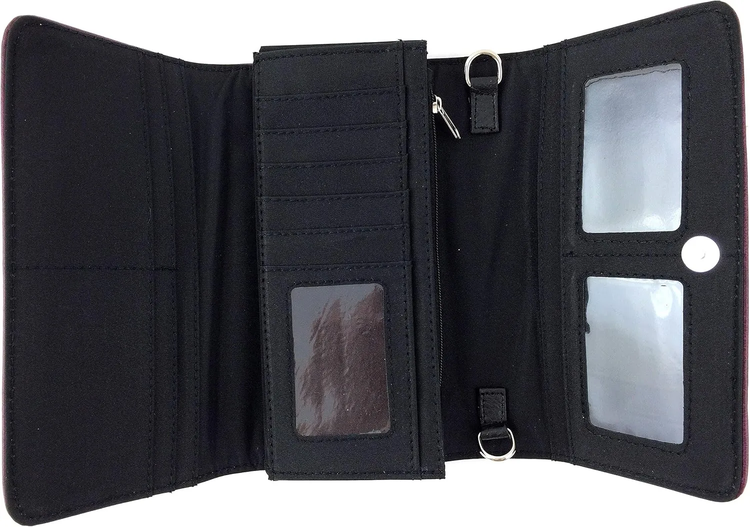 Zelris Autumn West Fringe Concho Women Crossbody Wrist Trifold Wallet