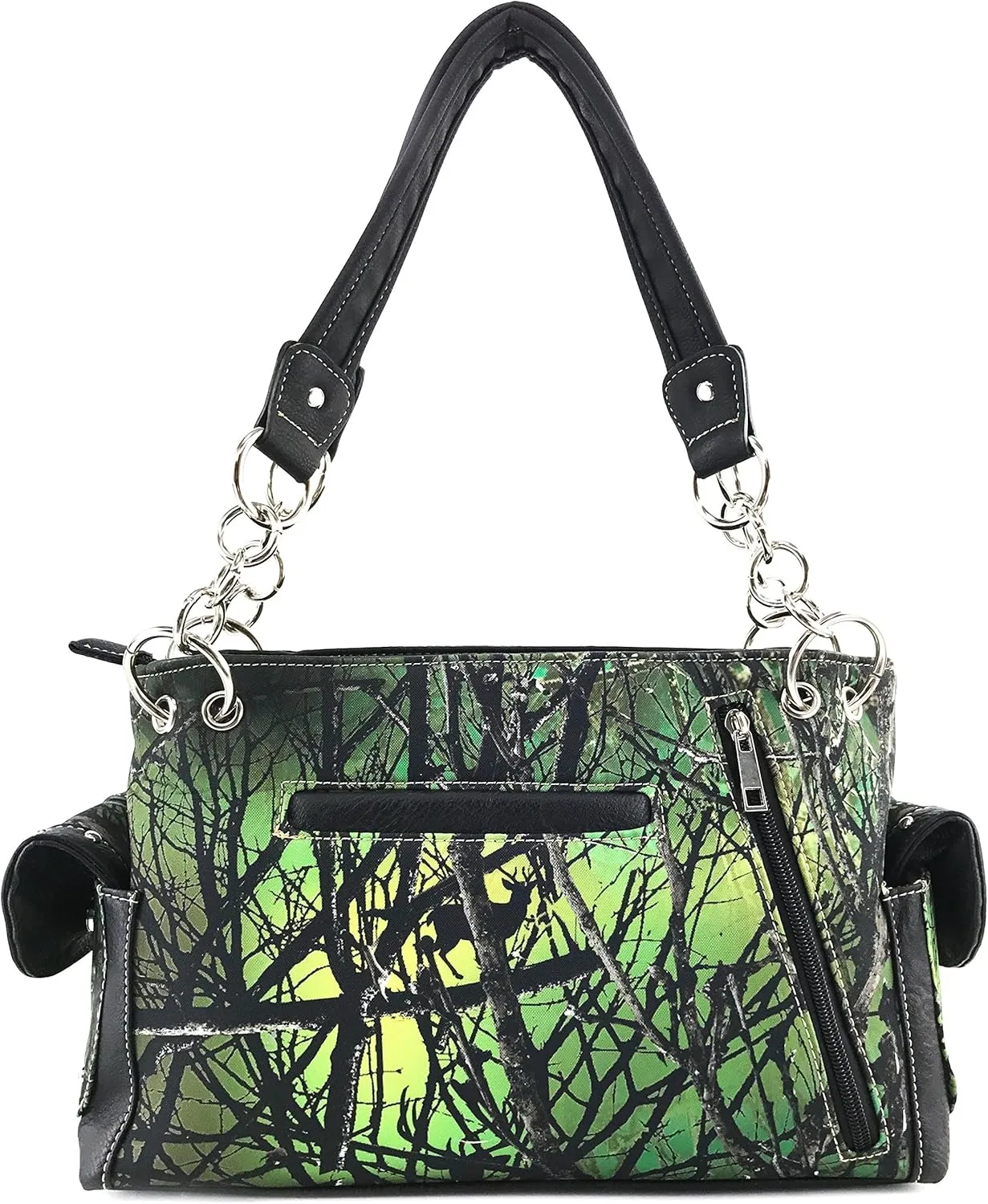 Zelris Camouflage Shine Glow Cross Wings Women Conceal Carry Handbag with Wallet