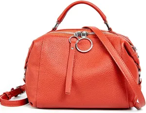 zency Women Soft Leather Crossbody Purses Elegant Boston Pillow Bag