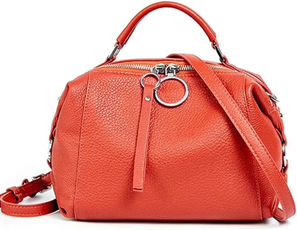 zency Women Soft Leather Crossbody Purses Elegant Boston Pillow Bag