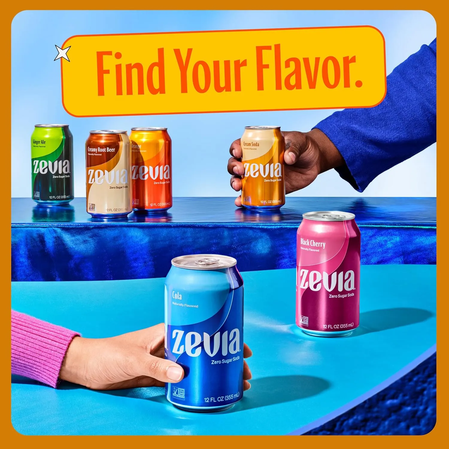 Zevia Zero Calorie Soda, Orange, 12 Ounce Cans (Pack of 6)