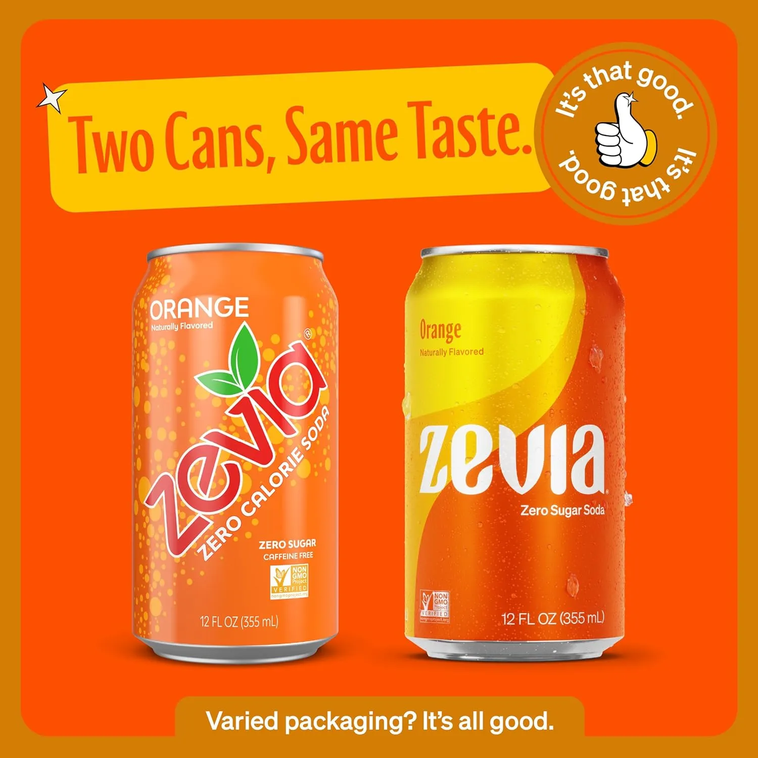 Zevia Zero Calorie Soda, Orange, 12 Ounce Cans (Pack of 6)