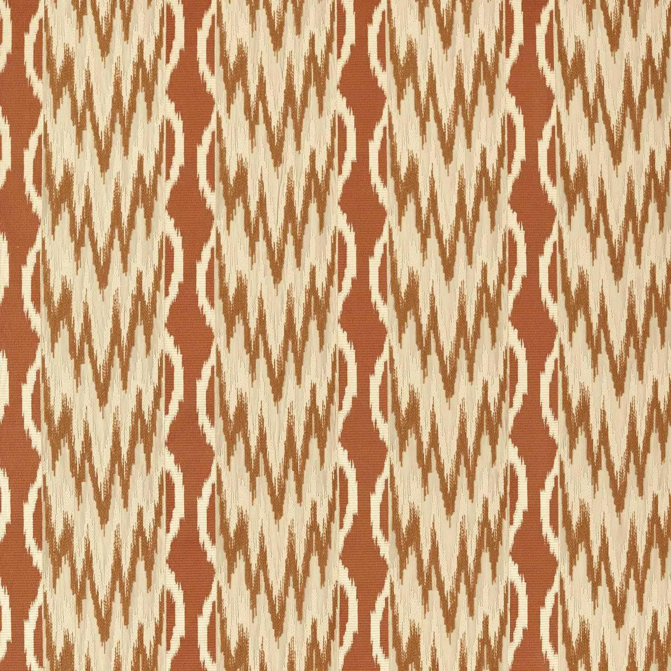 Zoffany Embroidered Ikat Stripe Amber Fabric