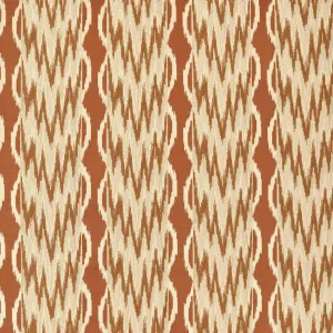 Zoffany Embroidered Ikat Stripe Amber Fabric